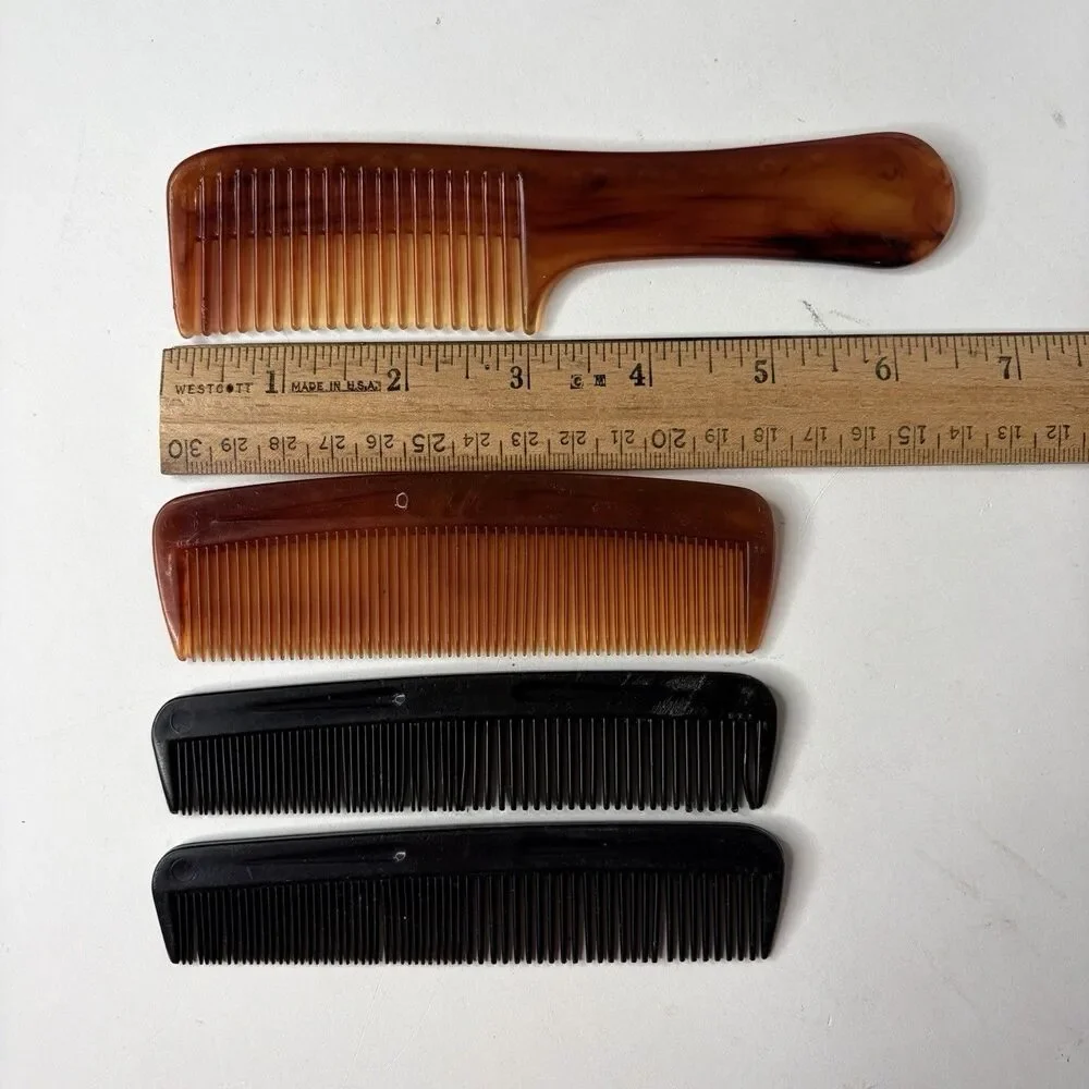 Vintage Comb Lot Goody Made In USA Black Tortoise 5